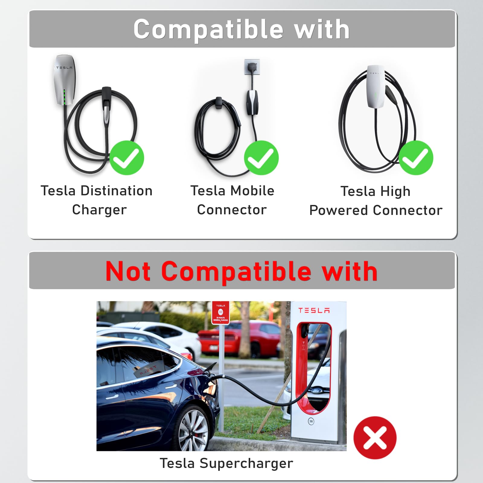 Amazon.co.jp: EVCONN Tesla延長ケーブル 16.4フィート 50A 110V-240V